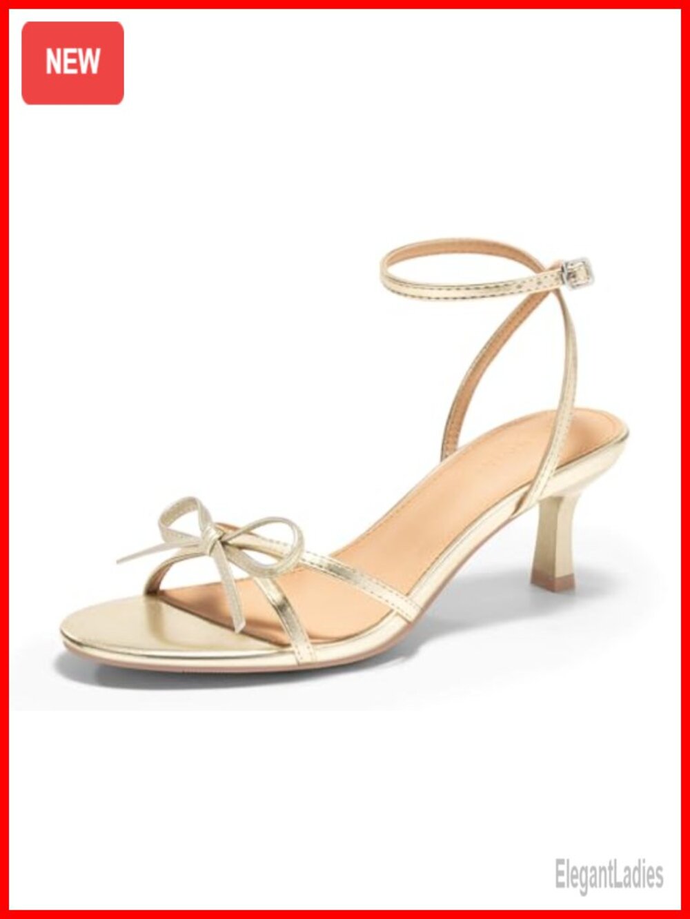 Kitten Heel Bow Ankle Strap Sandals Faux Leather Open Toe Wedding